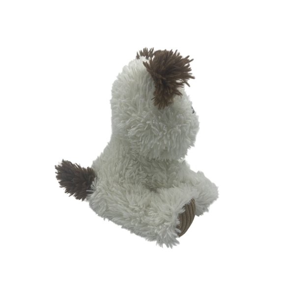 FIESTA White & Brown Puppy Dog Corduroy Nose Paws Sitting 10" Plush - Picture 4 of 9